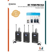 [READY STOCK] Boya BY-WM8 Pro-K2 Condenser Wireless Interview Clip On Microphone Audio Video Recorder Receiver