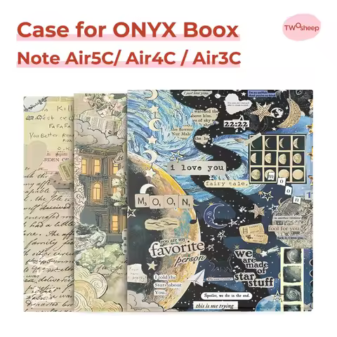 twosheep Collage Style Magnetic Core Case suit for Boox Note Air5c Note Air4c Note Air3c Auto Wake S