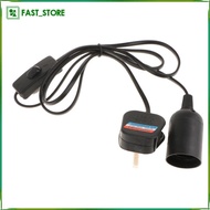 [Wishshopelxn] E27 Screw Bulb Socket, Bulb Holder Base with Cable Cord and On/Off Switch, (UK