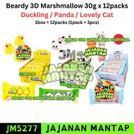 *Halal* Beardy 3D Marshmallow Duckling / Panda / Lovely Cat 30g x 12packs Halal Viral Candy Peeps [J