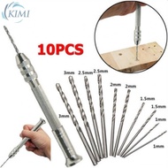DIY Mini Hand Drill Kit with 10 For Precision Bits for Crafting and Model Making