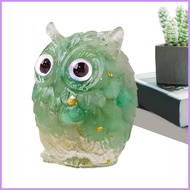 Natural Crystal Owl Statue Resin Natural Crystal Owl Statue Ornament 4.8x4cm/1.89x1.57 Inches Owl De
