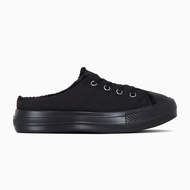 日本限定 Converse ALL STAR LIGHT PLTS BOA MULE OX 絨毛厚底穆勒鞋 黑色/ 25 cm