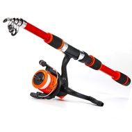 Sougayilang Joran dan Reel Pancing 1.8m Joran Pancing dengan Reel Pancing dan Aksesoris Pancing Set