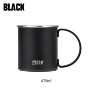 【AUTHORIZED DEALER】TYESO TS-8845 Classic Insulated Thermal Office Cup 473ml With Handle 304 Stainles
