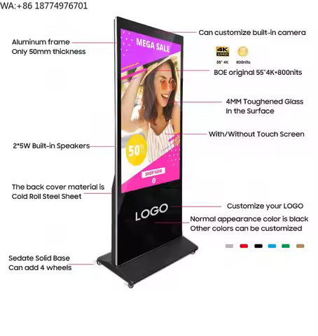 Android Smart TV Floor Stand LCD Touch Screen for Shopping Mall Airport Welcome Display Outdoor Digi