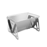 Stainless Steel Portable BBQ Grill Charcoal Mini BBQ Grill Outdoor Picnic Camping Foldable BBQ Stand Barbecue Pan