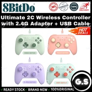 [81HD] 8BitDo Ultimate 2C Wireless Controller with Hall Effect Joysticks include adapter and usb cab