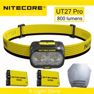 Nitecore UT27 Pro Headlamp Dual Beam Headlight Running 800Lumen Headlamp Flashlight USB Rechargeable Waterproof Camping Headlamp