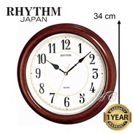 RHYTHM Silent Silky Move Sweep Brown Wooden Wall Clock (Jam Dinding) CMG911NR06 RTCMG911NR06