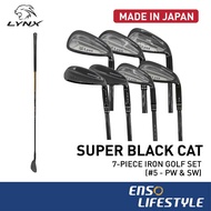 Lynx Golf Clubs - Super Black Cat 7-Piece Iron Golf Set (#5 - PW & SW) [Enso Lifestyle]