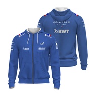 F1 Alpine Team Full Zip Hoodie Formula 1 Fan Merchandise