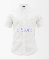 @L-store@全新真品 Polo Ralph Lauren 經典款 彩色 logo 白色短袖襯衫 slim fit
