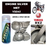 [Yamaha RXZ Engine Silver Met Y5041] Engine Cover Cat 2K Cat Motor Cat Bancuh Silver Kulit Engine