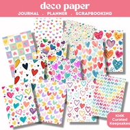 Rainbow Hearts | A5 Cardstock | Deco Paper | Planner, Journal, Scrapbook Background
