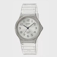 CASIO卡西歐 MQ-24S 簡約百搭超輕薄繽紛半透明中性數字腕錶 - 透明白