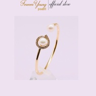 VT32 - 8 -9 mm Freshwater Pearl Bracelet and CZ stone, High Quality Durable Gold Plated Bracelet
