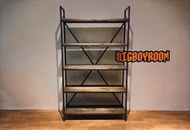 【BIgBoyRoom】工業風家具 法式鐵製展示架 LOFT實木美式復古置物架 置物櫃酒吧民宿餐廳客製化 隔間牆屏風