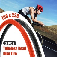1 Pair 700x23C No-Slip Bike Solid Tires Cycling Road Bike Bicycle Tire Free Inflatable Tubeless Tyre