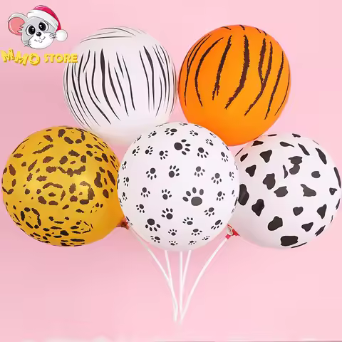 Animal Footprint Pattern Balloon 12 inch Cartoon Leopard Party Printed Balloon Dog Claw Cow Cross bo