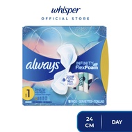 Always Infinity Size 1 Regular Flow Thin Sanitary Pads Wings 24cm 18pc