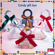 🦄SG TOY🦄Candy Box With Ribbon Paper Bag Colorful Goodie Box For Wedding Children's Day Birthday Valentine's Day Gift