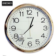 Velashop นาฬิกาแขวนติดผนังไซโก้ SEIKO รุ่น PQA041G สีทอง เดินเรียบไร้เสียงรบกวน ขนาด 16นิ้ว รับประกั