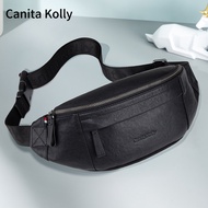 Canita Kolly Genuine Leather Messenger Bag Men's Chest Bag 2026 New Casual Brand Men's Bag Summer Wa