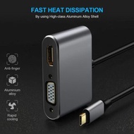 鋁合金四合一支持4K USB-C Hub to PD HDTV VGA USB 3.0 hybckp Aluminium Alloy 4 In 1 Support 4K USB-C Hub to  P