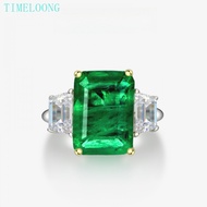 10*14 MM 8 CT Lab Emeralds High Carbon Diamond Gemstone Wedding Party Ring for Women 100% 925 Sterli