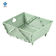 Plastic  Colander - Foldable Drain Basket with Resting Feet - Kitchen Food Strainer - Space-Saving  