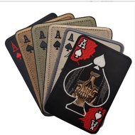 [Customized Velcro Patch] Spades A Poker 3D Embroidered Velcro Patch A41 Tactical Morale Badge Decal