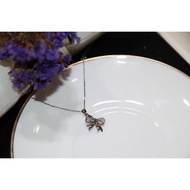 [Singapore Seller] Ribbon Pendant with Diamonds in 9k White Gold White gold