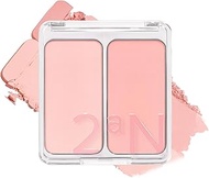 2aN Dual Color Face Blusher, Buildable & Blendable Cheek Color, Powder Blush, Korean Beauty (02 Love