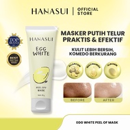 Hanasui Peel Off Mask Egg White - Masker Telur Praktis & Efektif Bebas Komedo Angkat Sel Kulit Mati 