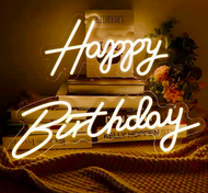 ป้ายไฟตกแต่งวันเกิด ป้ายวันเกิด Happy Birthday ป้ายสุขสันต์วันเกิด ป้ายไฟ ป้ายHappy Birthday Warm Wh