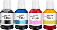 Compatible Refill Bottle Ink Replacement for Canon GI26 GI-26 Refill Pigment Ink Work for Canon PIXM