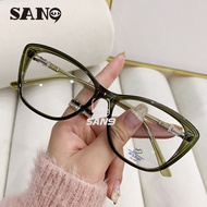 【Replaceable Lenses】COD (San9)New TR90 Cat Eye Optical Frame Anti Blue Light Anti Radiation Computer