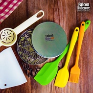 Falcon Kitchenware 6-in1 Baking Tools: Silicone Set, 26 Alphabets Biscuit Stamp, Egg Separator, Doug