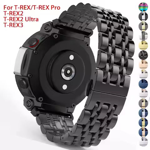 Steel Strap for Huami Amazfit T-rex 3/2 Trex Pro Metal Watch Band for Amazfit T-Rex Ultra Tyrannosau