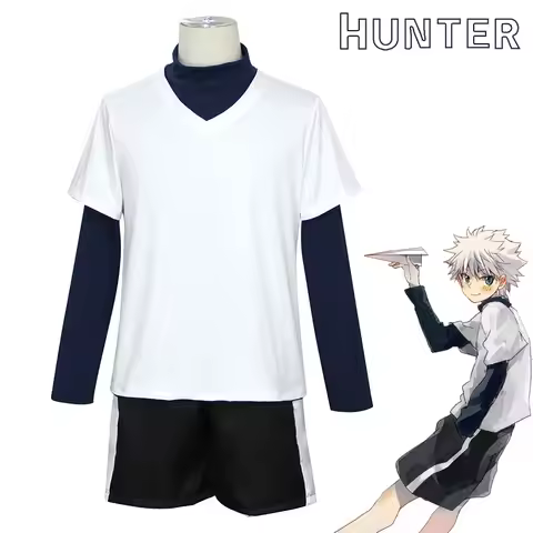 【Wetrose】In Stock Killua Zoldyck Cosplay Costume Hunter × X Hantaa Kirua Zaoldyeck T shirt Full Set 