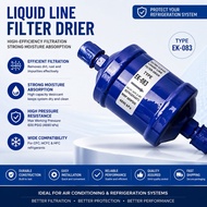 EK-083 Refrigeration Filter Drier 3/8" Thread for AC Fridge, Moisture Acid Removal 600PSIG