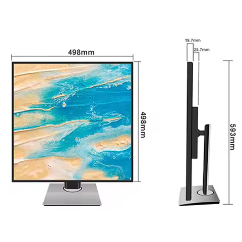 PC Monitor 26.5 Inch 2K 1920x1920 1:1 60Hz 5Ms Response Time IPS Square Monitor, LED LCD Ultra-Narro