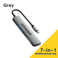 Essager USB C HUB 7 In 1 Converter Type C HDMI อ่านการ์ด VGA อะแดปเตอร์ฮับพีดีสำหรับพีซีแลปท็อปโทรศั