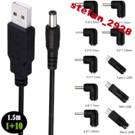 USB To 5521 Male Power Cord+5.5x2.1mm Female Plug Socket 10-Bit/14-Bit
