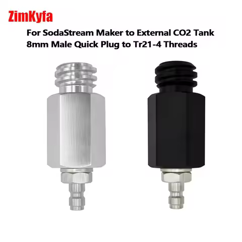 8mm Male Quick Disonnect Adapter for Sodastream Tr21-4 Threads Soda Maker Machine to External CO2 Ta