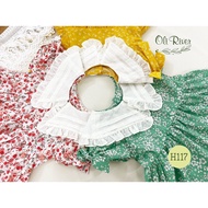 Oli River baby girl dress with bow sleeves and floral motifs - H117 for children 1,2,3,4,5,6,7,8,9,1