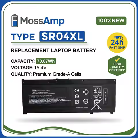 MossAmp 15.4V 70.07WH SR04XL Laptop Battery for Pavilion Gaming OMEN 15-cx 15-dk 15-dc 15-ce 17-cb P