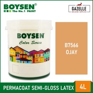 Boysen Permacoat Semi-Gloss Latex Ojay B7566 Acrylic Latex Paint - 4L 9kSB