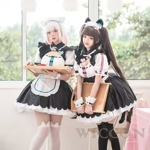 NEKOPARA Vanilla Chocola Cosplay Maid Dress Uniform Cat Neko Girl Outfit Women Game OVA Maid Costume